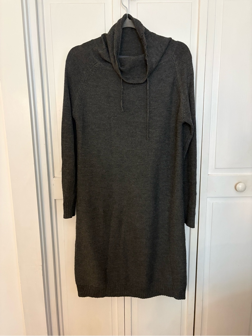 Paper Crane Dark Charcoal Cowl Neck Sweater Dress